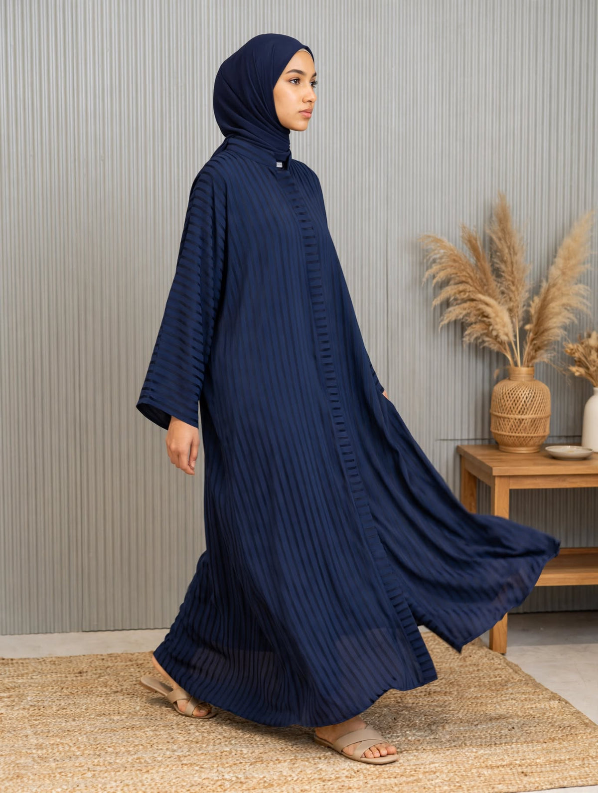 Textured Open Abaya - Sufi A