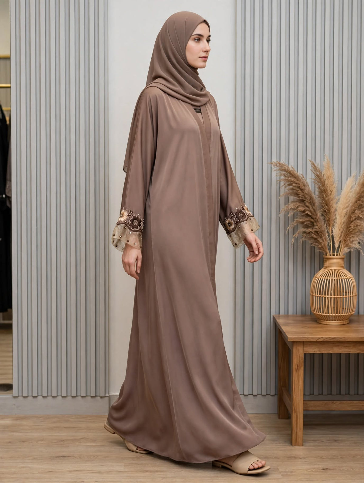 Embellished Cuff Abaya - Zurya
