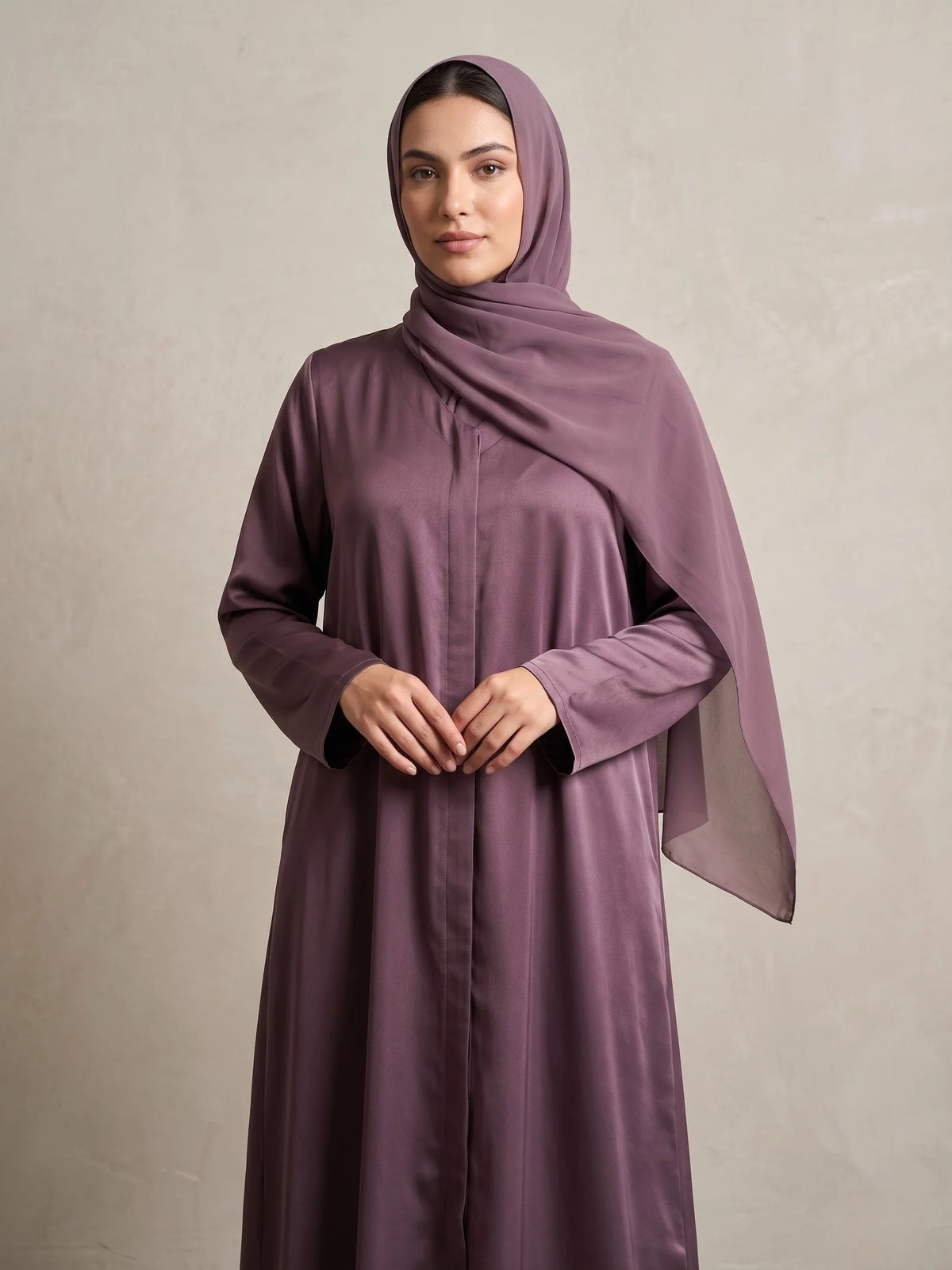 Elegant Mauve Nida Abaya – HIFZA