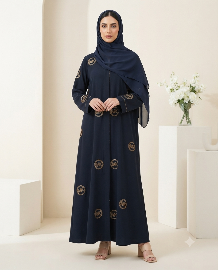 Premium Stonework Black Modest Wear for Women-MK