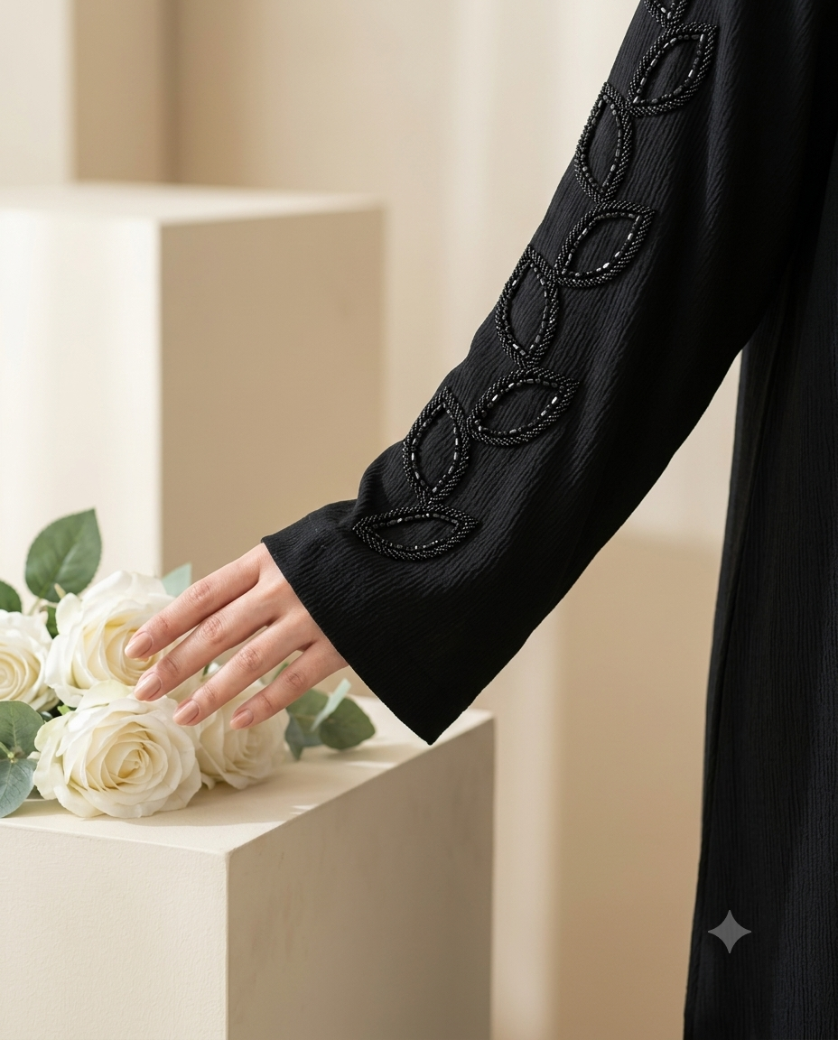 Premium Nida Fabric | Elegant Black Modest Wear | HAYA BLACK