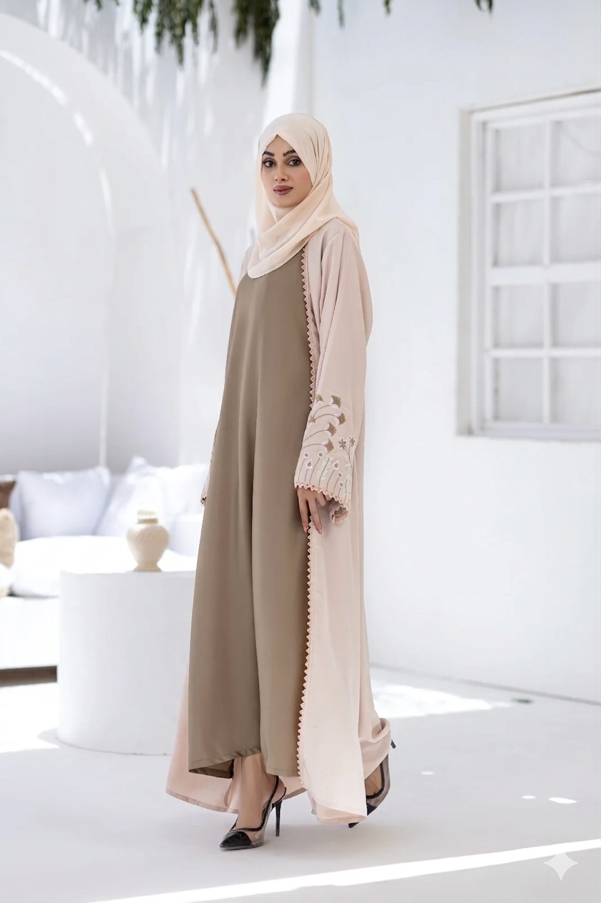 Premium Embroidered Open Abaya -LYRA