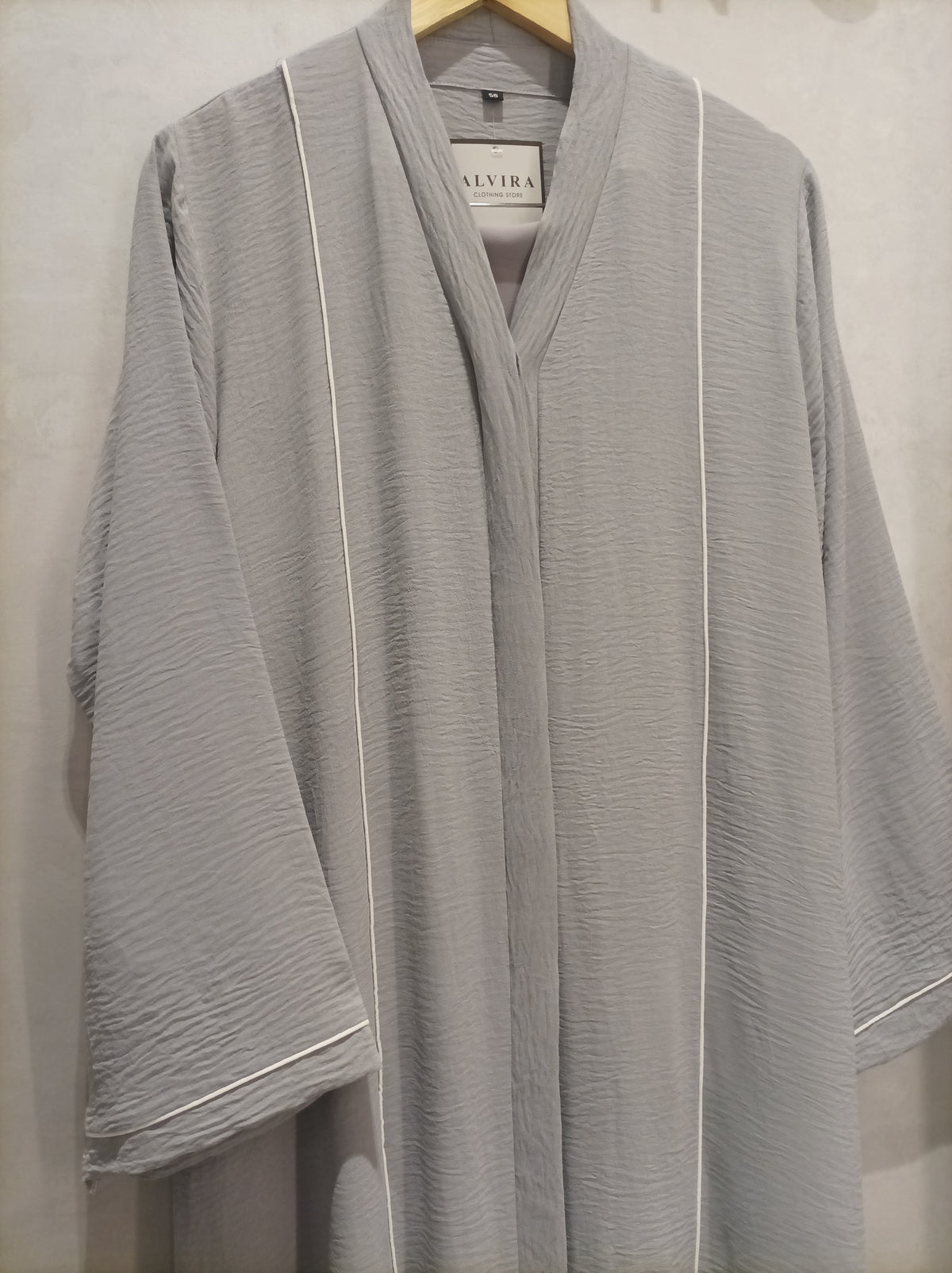 Premium Light Grey Open Abaya- CY MIST