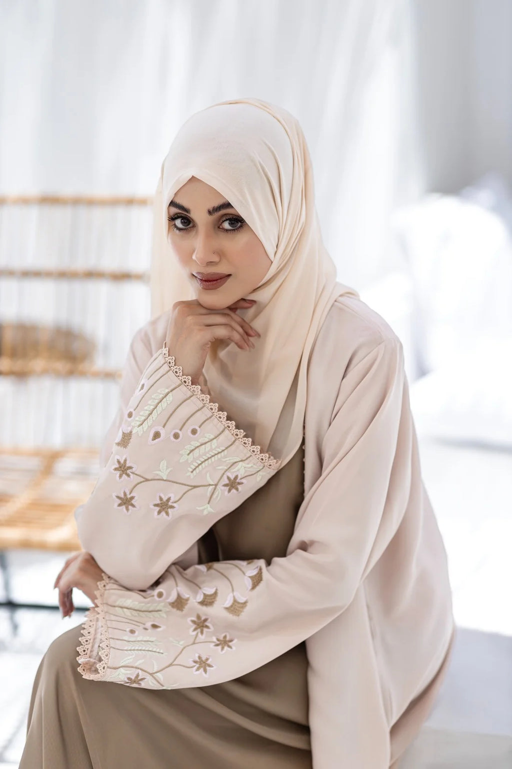 Premium Embroidered Open Abaya -LYRA