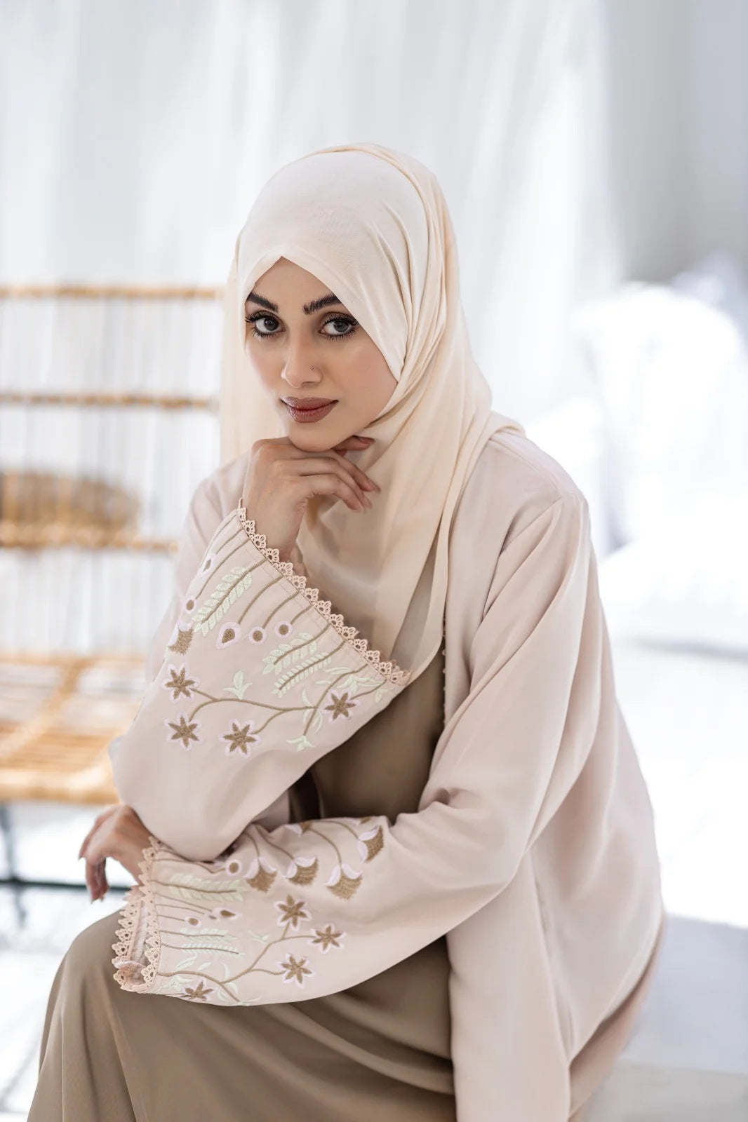 Premium Embroidered Open Abaya -LYRA