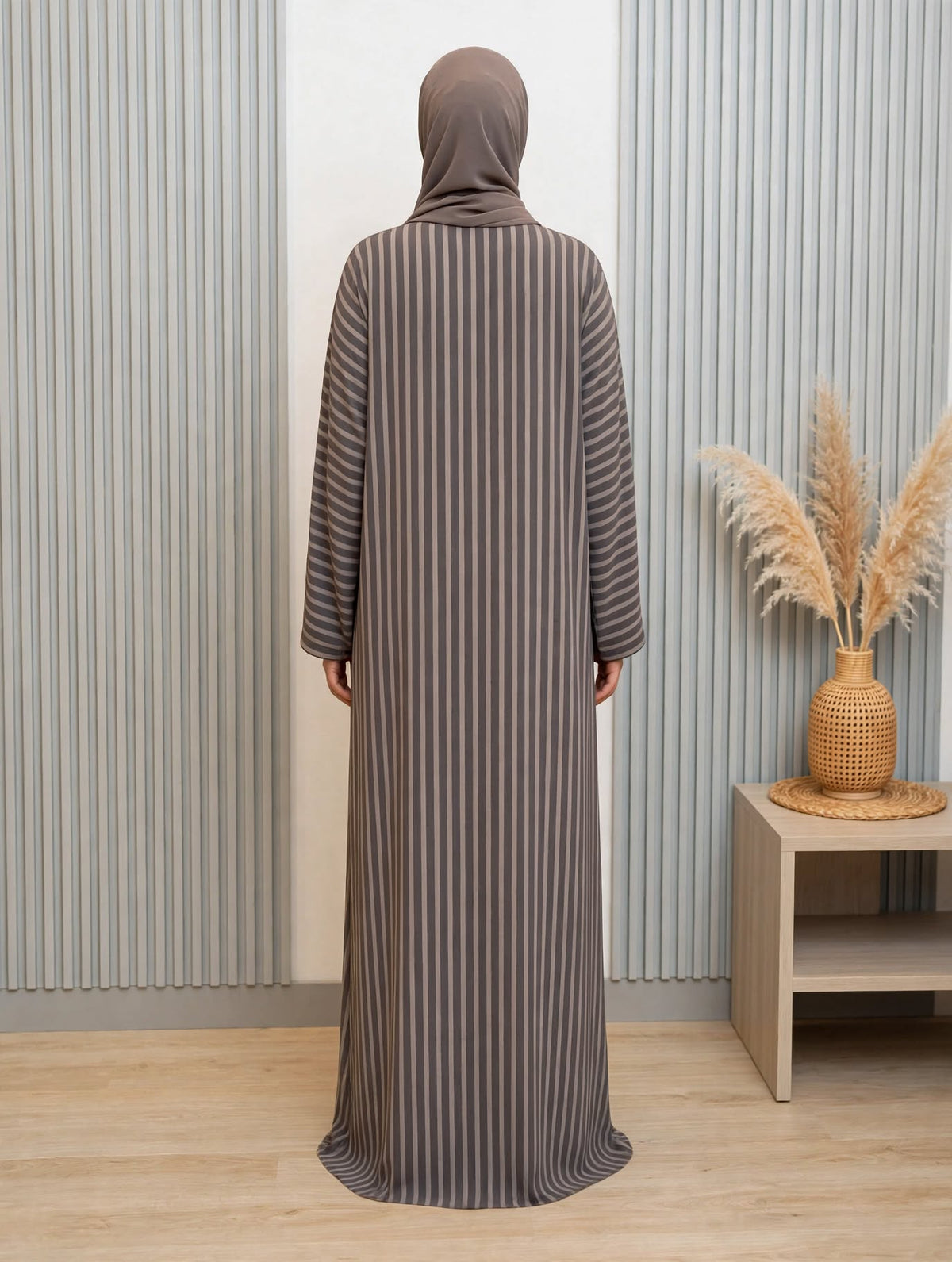 Striped Georgette Abaya - Sufi A