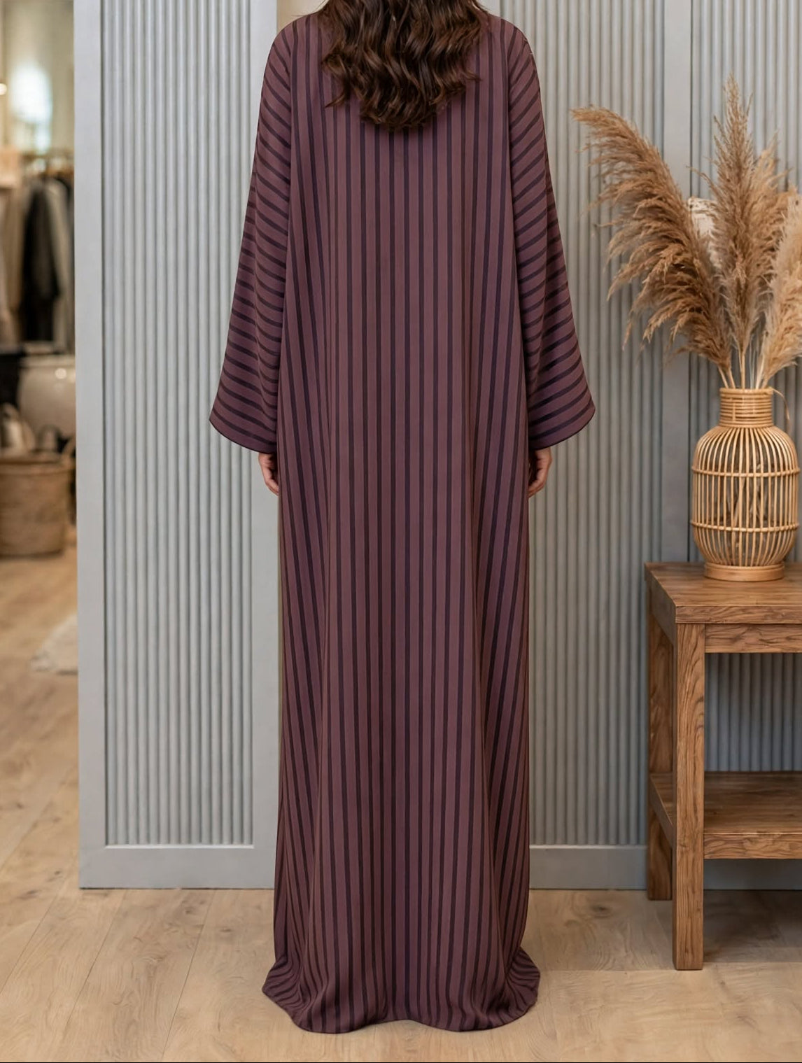 Striped Open Abaya - Sufi A