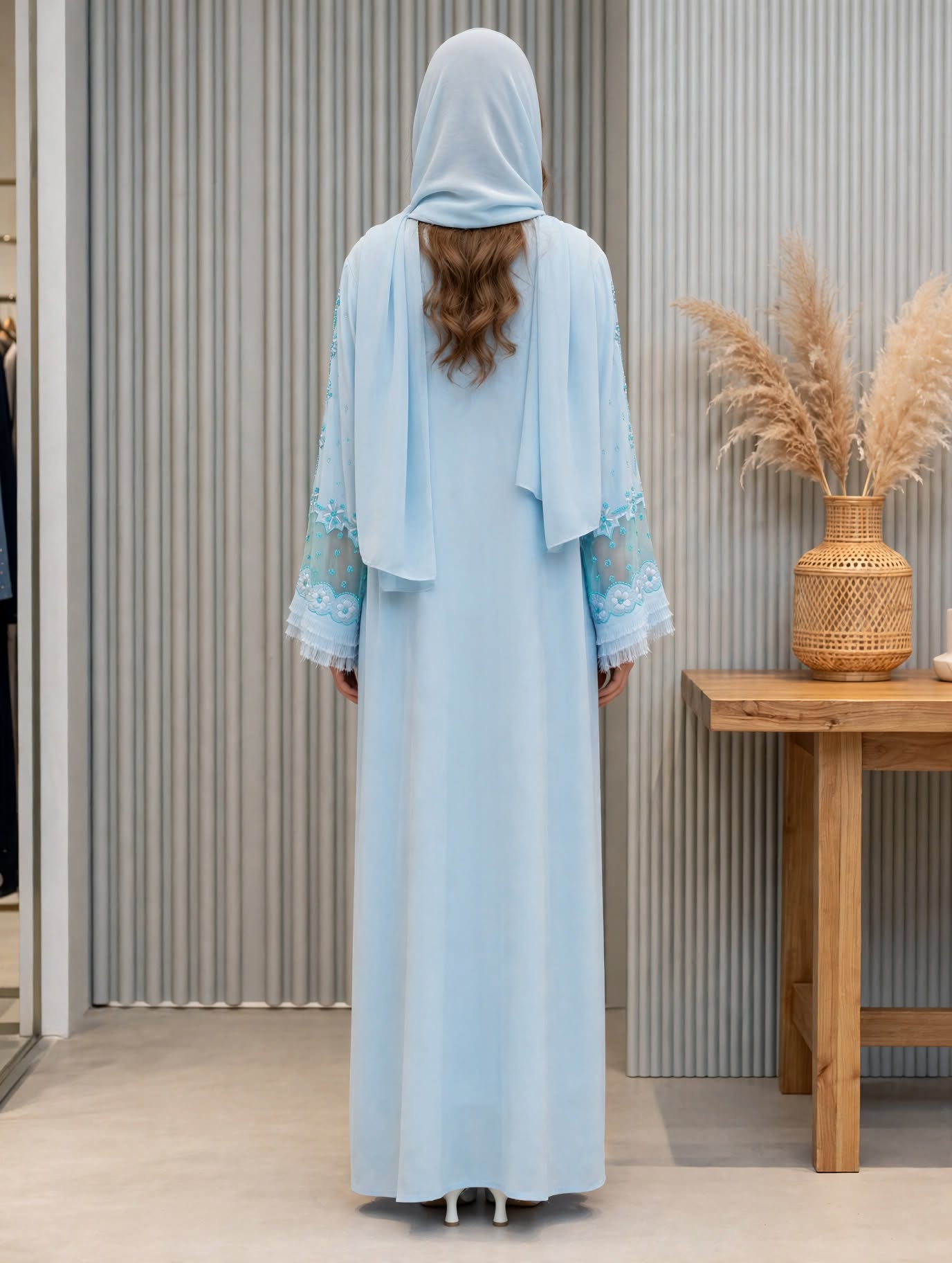 Floral Embroidered Abaya - Rubasa A