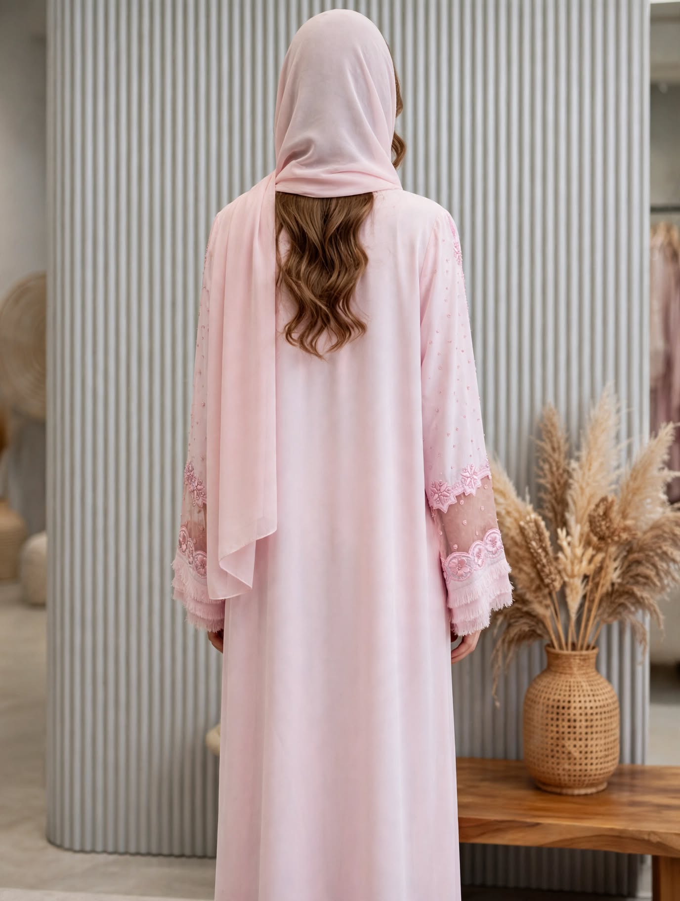 Floral Embroidered Abaya - Rubasa A