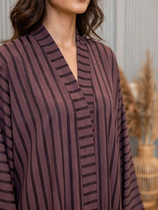 Striped Open Abaya - Sufi A