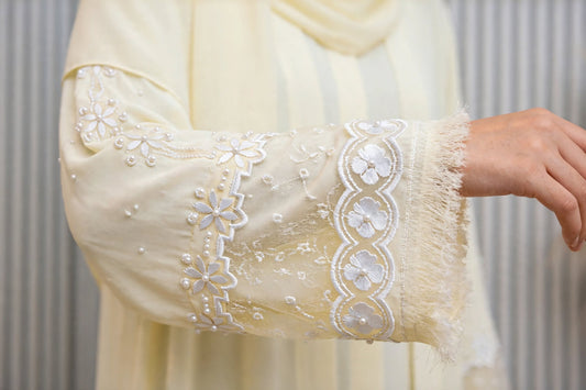 Floral Embroidered Abaya - Rubasa A