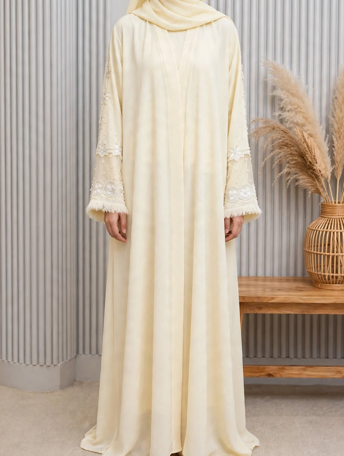 Floral Embroidered Abaya - Rubasa A