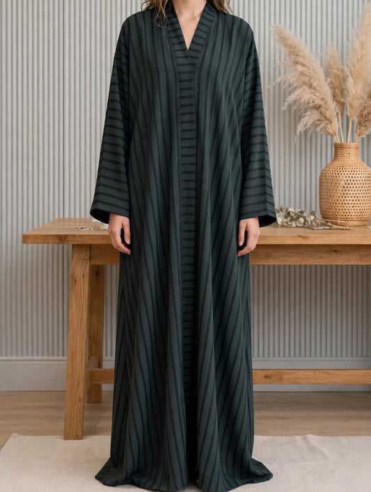 Striped Open Abaya - Sufi A
