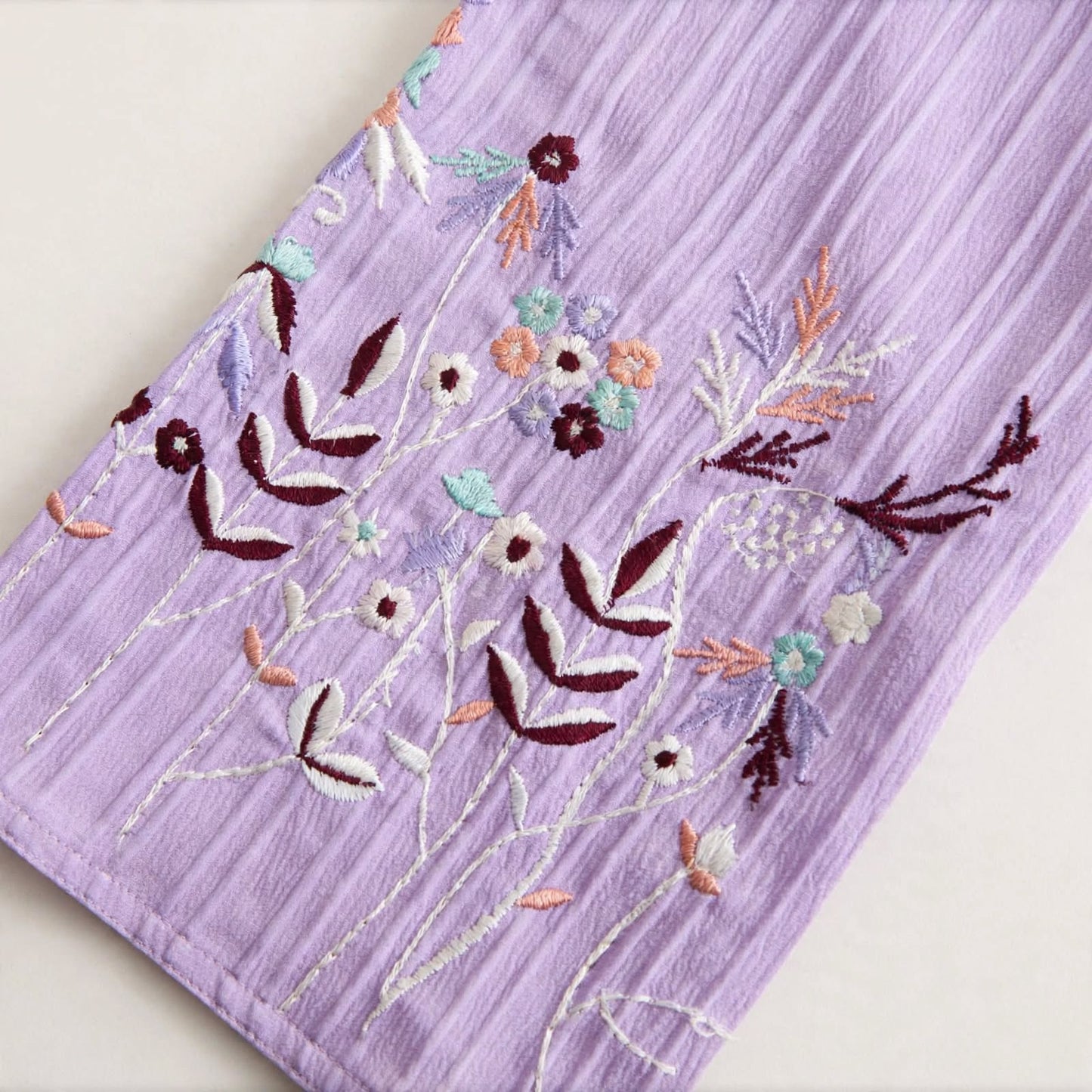 Lilac Embroidered Open Abaya- AFROZEH