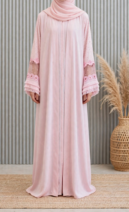 Floral Embroidered Abaya - Rubasa A