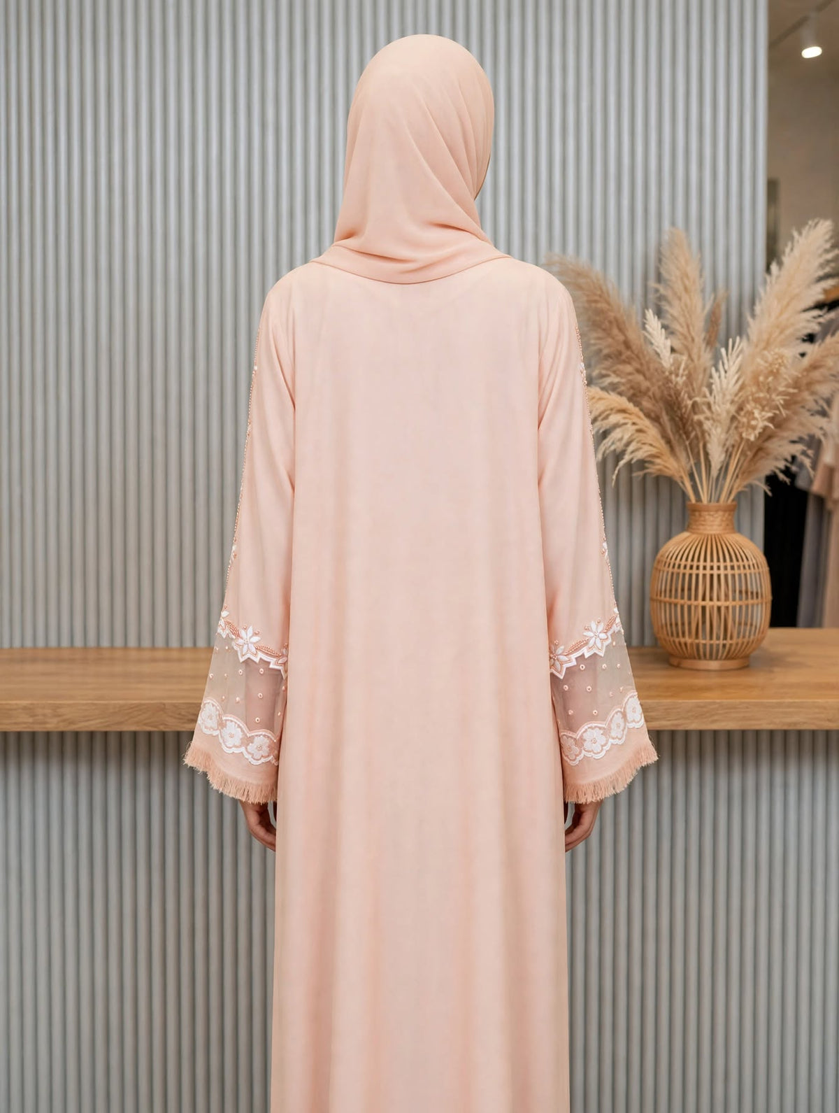 Floral Embroidered Abaya - Rubasa A