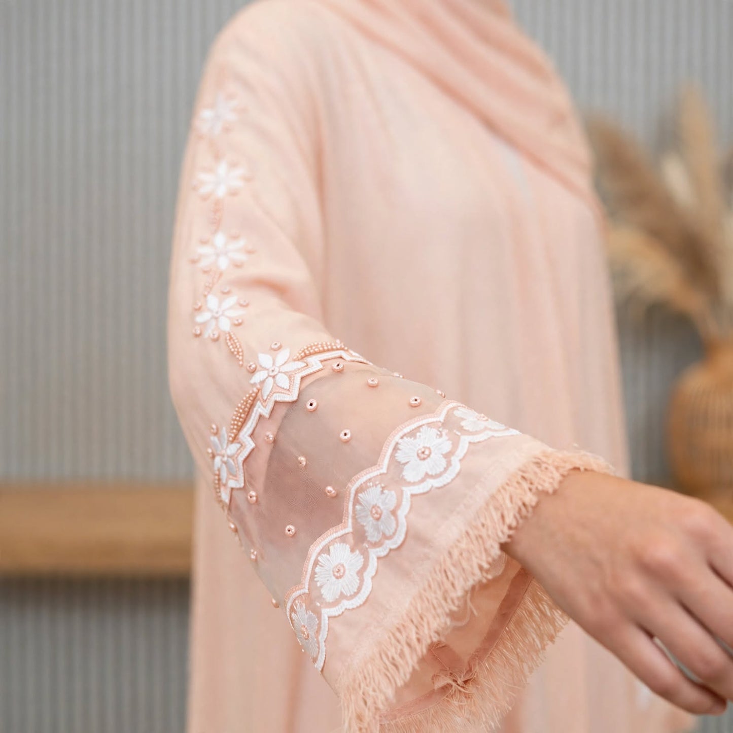Floral Embroidered Abaya - Rubasa A