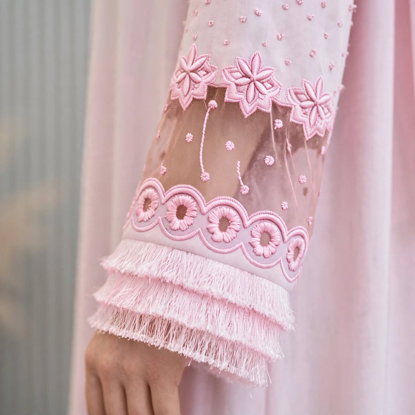 Floral Embroidered Abaya - Rubasa A
