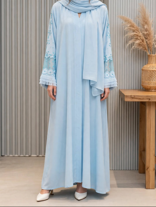 Floral Embroidered Abaya - Rubasa A