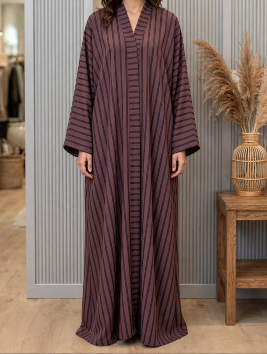 Striped Open Abaya - Sufi A