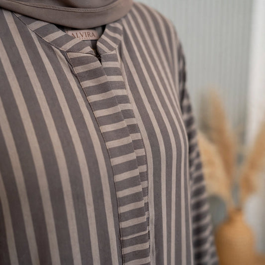 Striped Georgette Abaya - Sufi A
