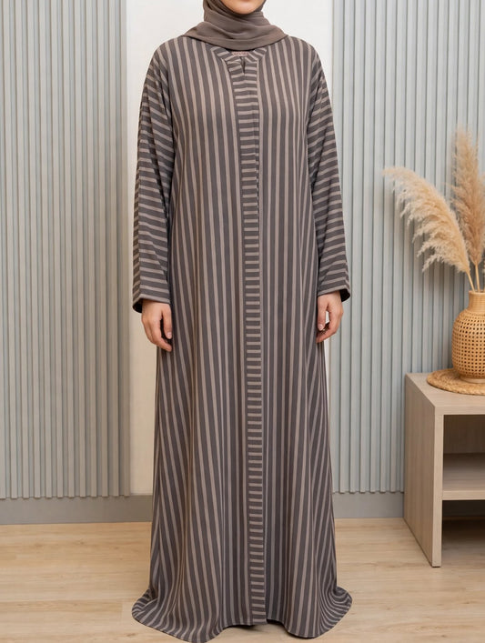 Striped Georgette Abaya - Sufi A