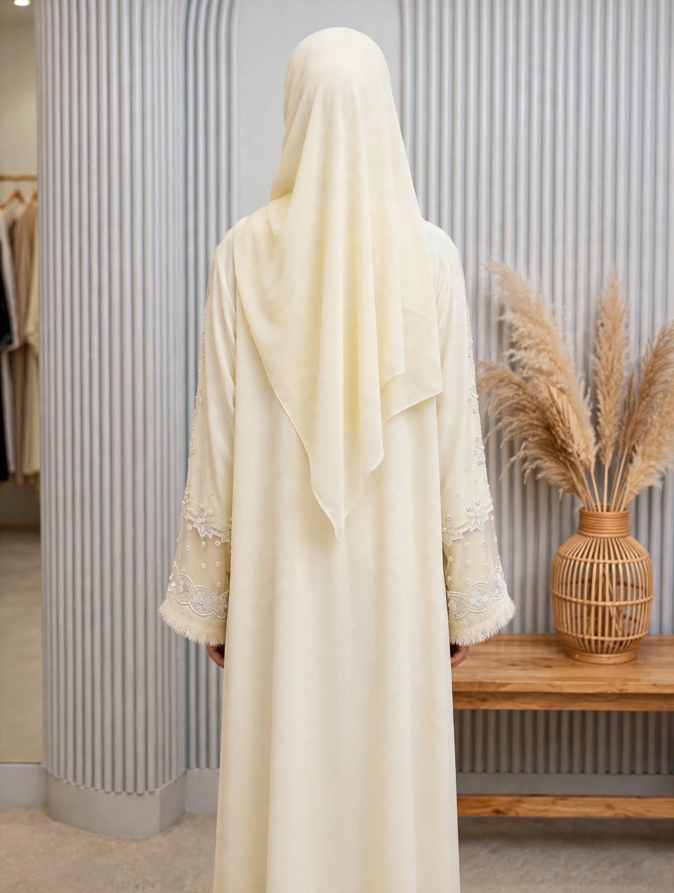 Floral Embroidered Abaya - Rubasa A