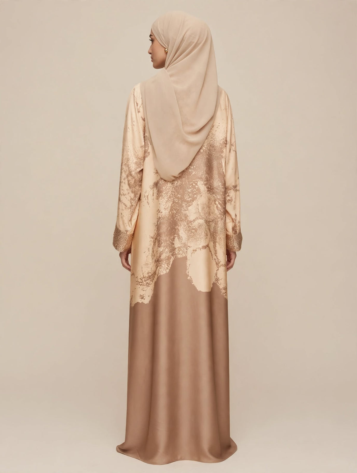 Floral Satin Abaya - Amber A