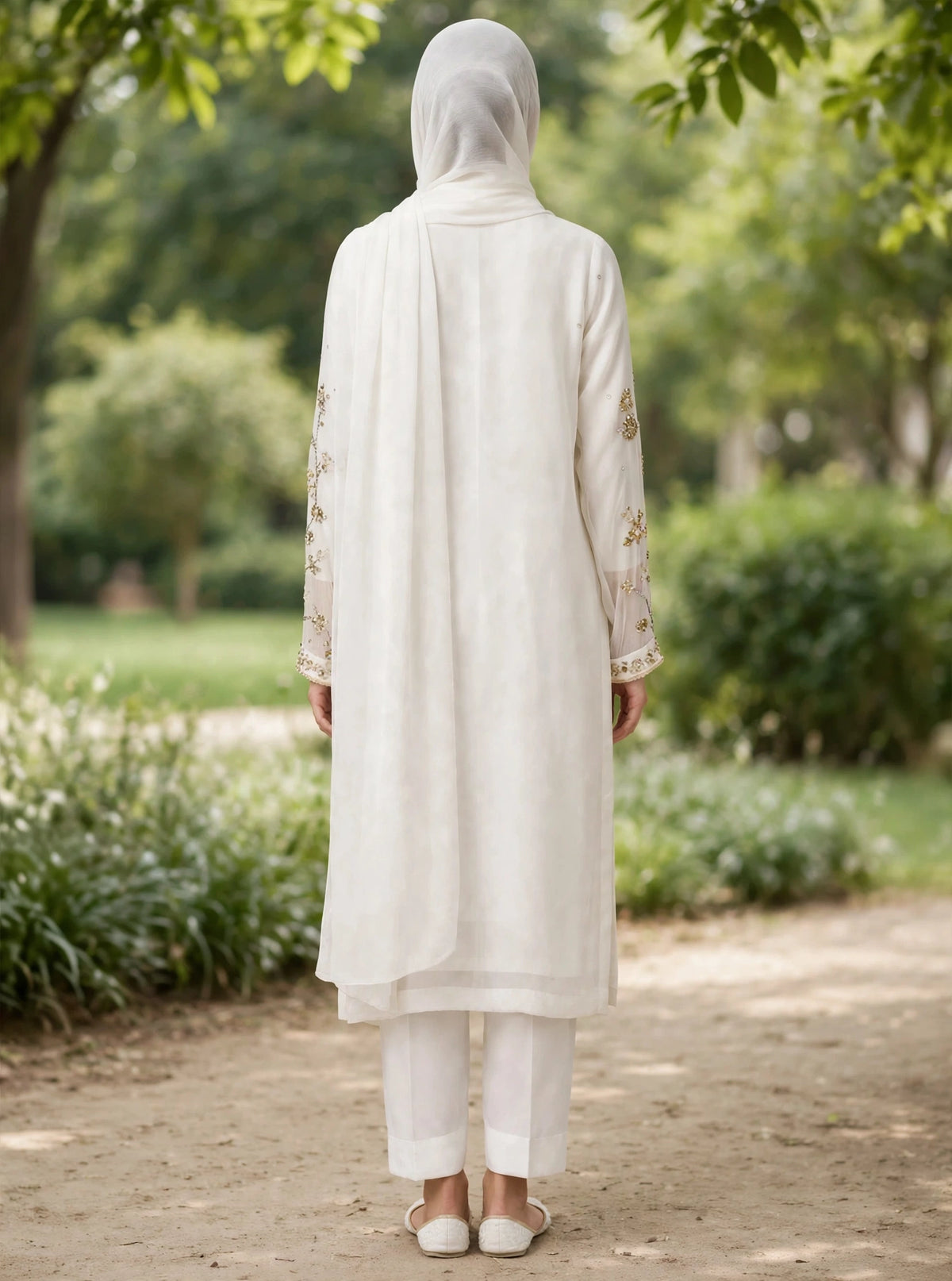 Ivory Pearl Embroidered 3-Piece Suit