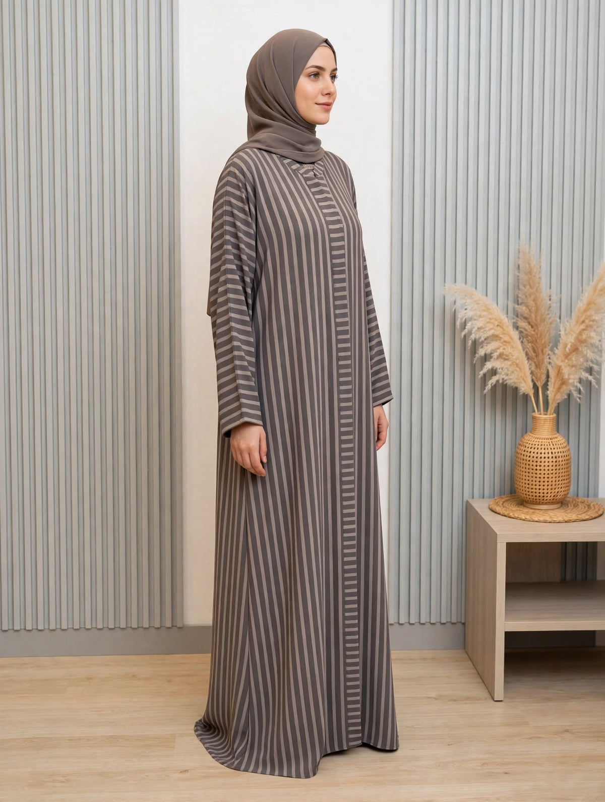 Striped Georgette Abaya - Sufi A