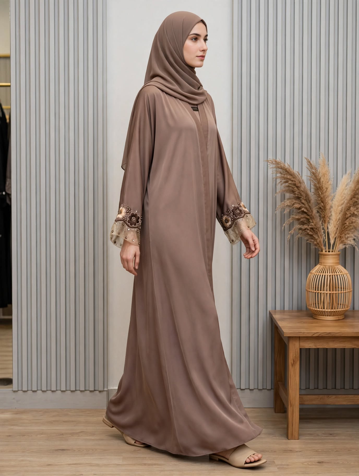 Embellished Cuff Abaya - Zurya